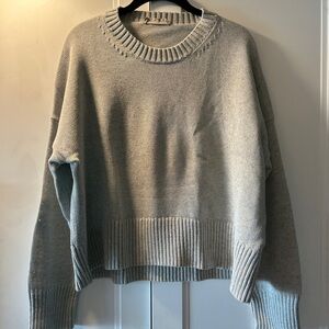 Everlane Crewneck Sweater in Light Grey with slight crop